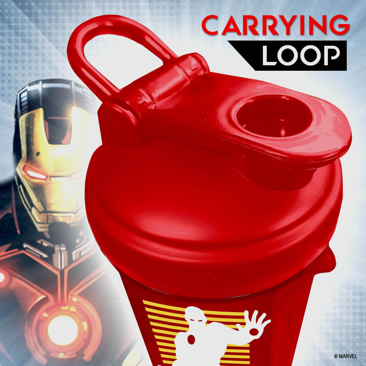 buy powermax x marvel msb-6s-im-red (600ml) ironman marvel edition protein shaker bottle with single storage