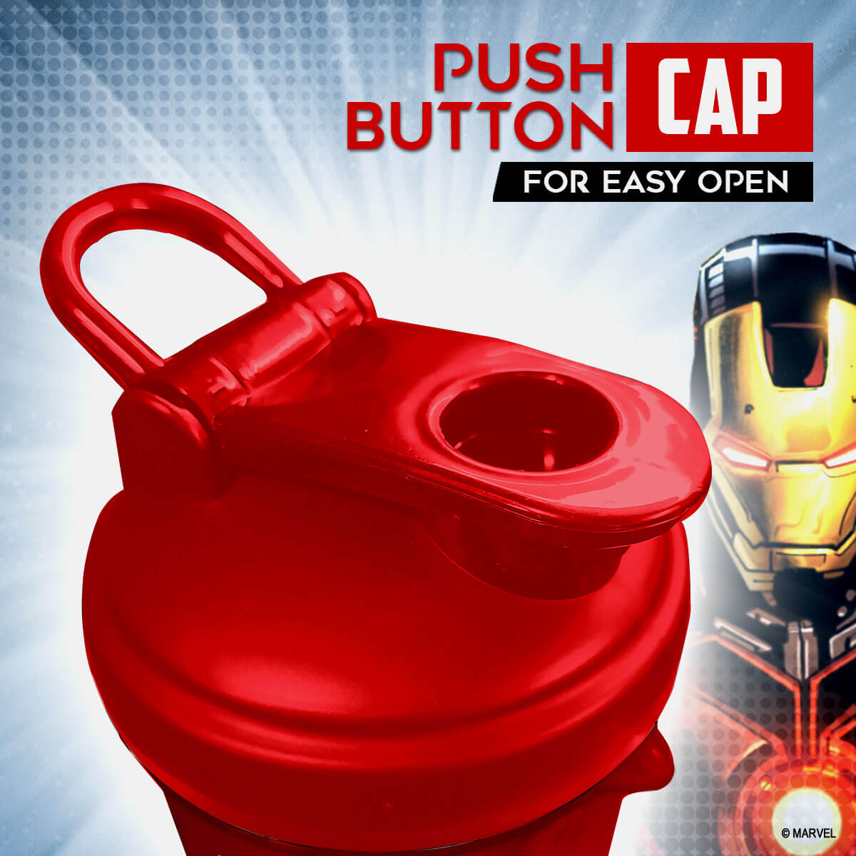 buy powermax x marvel msb-6s-im-red (600ml) ironman marvel edition protein shaker bottle with single storage